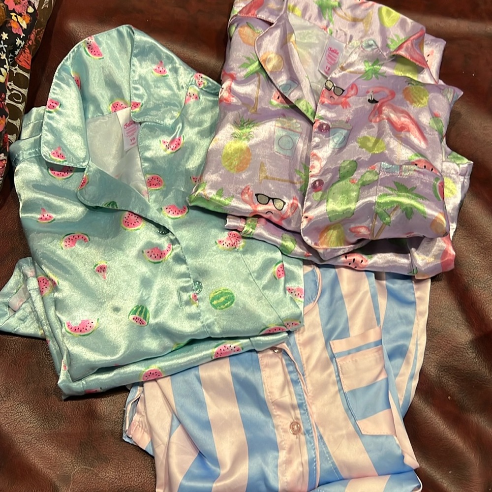 Girls shorts silky type pj set BUNDLE